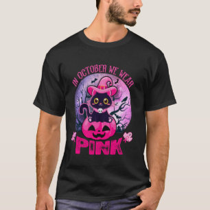 Camiseta Em outubro, Vestimos Gatos Pretos Rosa, Gatos Pret