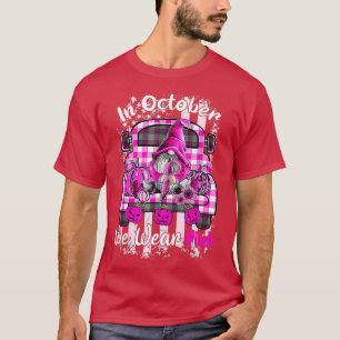 Camiseta Em outubro Vestimos Gnomo Rosa Cancer Mama Awaren