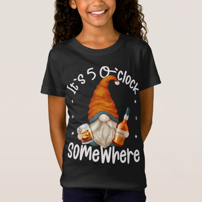 Camiseta Em outubro Vestimos Gnomo Rosa Cancer Mama Awaren (Frente)