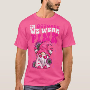 Camiseta Em outubro Vestimos Gnomo Rosa Cancer Mama Awaren