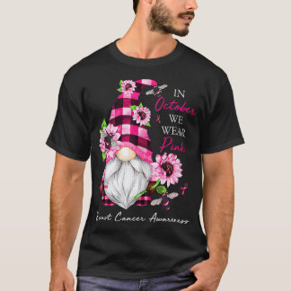 Camiseta Em outubro Vestimos Gnomo Rosa Cancer Mama Awaren