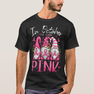Camiseta Em outubro Vestimos Gnomos de Fita Rosa Mamíferos 