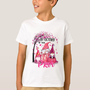 Camiseta Em outubro, Vestimos Gnomos Rosa Conhecidos Pelo C