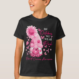 Camiseta Em outubro, Vestimos Gnomos Rosa Gnomos Gnomo Canc