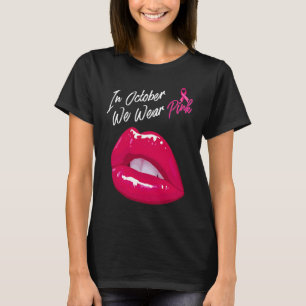 Camiseta Em outubro Vestimos lábios de Dia das Bruxas Rosa