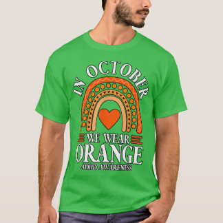 Camiseta Em outubro Vestimos Laranja ADHD843