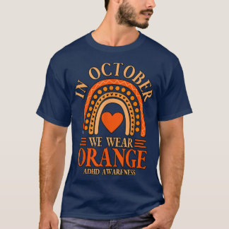 Camiseta Em outubro Vestimos Laranja ADHD845