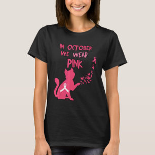 Camiseta Em outubro Vestimos Mama De Gato Rosa