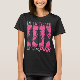 Camiseta Em outubro, Vestimos Mata-Mama de Bruxas Rosa
