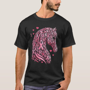 Camiseta Em outubro, Vestimos o Cancer A da mama de cavalos
