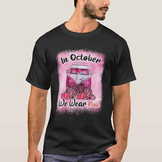 Camiseta Em outubro, Vestimos O Cancer-A Da Mama De Hippie  (Frente)