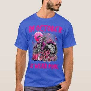 Camiseta Em outubro, Vestimos O Cancer B da moto cor-de-ros