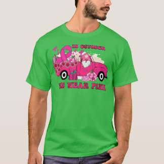 Camiseta Em outubro Vestimos O Cancer Da Mama De Caminhão R