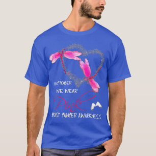 Camiseta Em outubro Vestimos O Cancer Da Mama De Dragonfly 