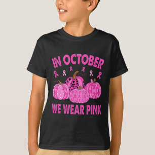 Camiseta Em outubro, Vestimos O Cancer Rosa De Mama