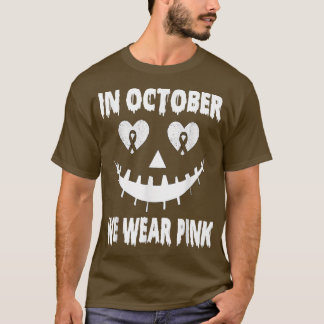 Camiseta Em outubro Vestimos O Cancer Rosa Jackolanterna