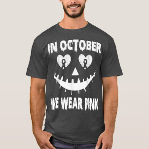 Camiseta Em outubro Vestimos O Cancer Rosa Jackolanterna