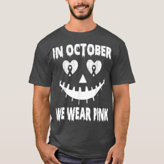 Camiseta Em outubro Vestimos O Cancer Rosa Jackolanterna