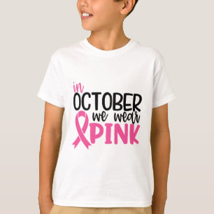 Camiseta Em outubro, Vestimos o conhecimento do Cancer de f