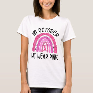 Camiseta Em outubro, Vestimos o conhecimento do Cancer de f