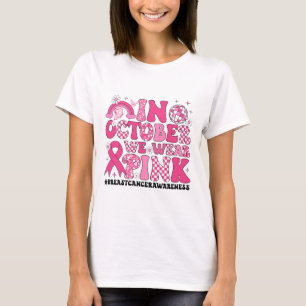 Camiseta Em outubro, Vestimos o conhecimento do Cancer de f