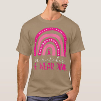 Camiseta Em outubro, Vestimos O Ra De Consciência Do Cancer