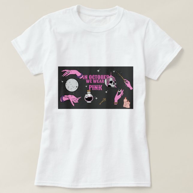 CAMISETA EM OUTUBRO VESTIMOS PINK (Frente do Design)