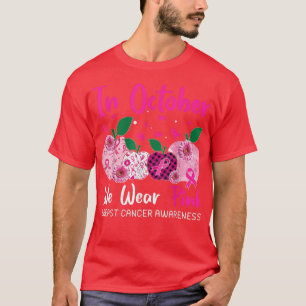 Camiseta Em outubro Vestimos Professores De Cancer De Mama