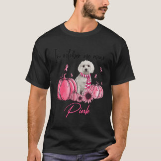 Camiseta Em outubro, Vestimos Pumpkin Rosa Pumpkin Cão Malt