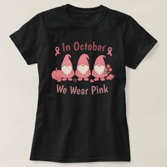 Camiseta Em outubro Vestimos Rosa (Frente do Design)