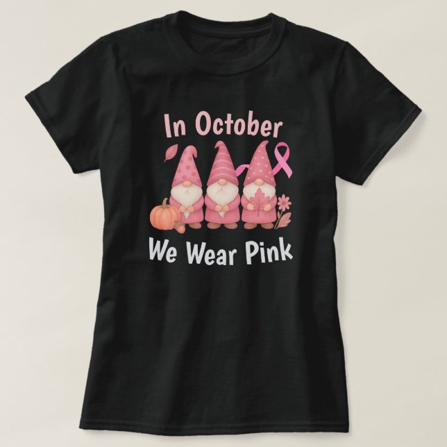 Camiseta Em outubro Vestimos Rosa (Frente do Design)