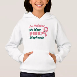 Camiseta Em outubro, Vestimos Rosa para [Nome Personalizado