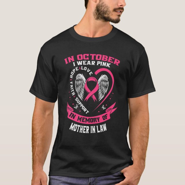 Camiseta Em Outubro Vestimos Rosa Pela Minha Mãe Em Breas D (Frente)