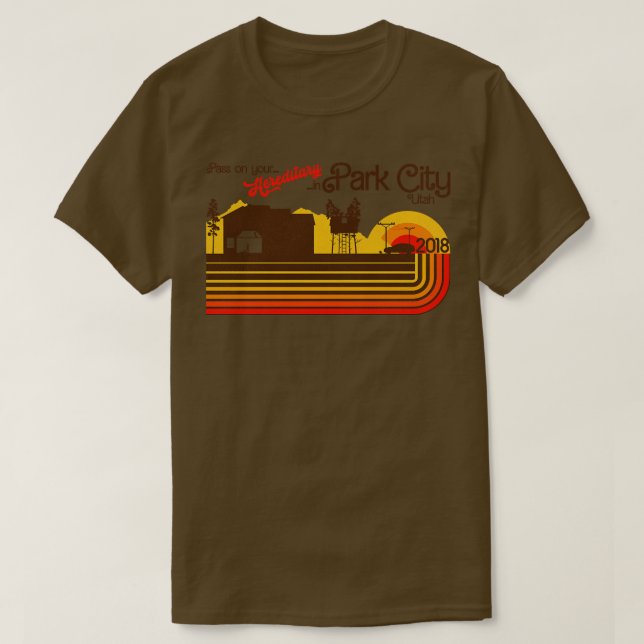 Camiseta Em Park City Utah Retro Horror (Frente do Design)