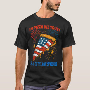 Camiseta Em Pizza Nós Confiamos Fatia Patriótica para 4 de