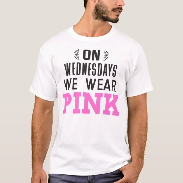 Camiseta Em quartas-feiras nós vestimos o rosa (Frente)
