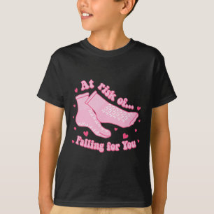Camiseta Em Risco De Cair Por Você Meias Anti-Derrapantes E