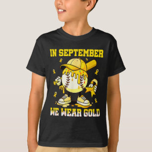 Camiseta Em Setembro Nós Usamos Gotejamento de Beisebol Dou