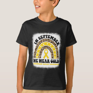Camiseta Em Setembro Nós Usamos Ouro Arco-Íris Câncer Infan