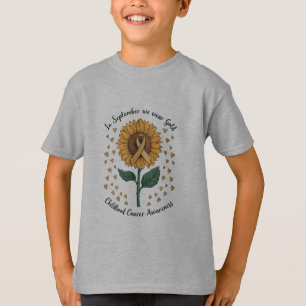 Camiseta Em Setembro Usamos Dourado Conscientização do Cânc