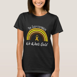 Camiseta Em Setembro Usamos Fita Amarela Arco-íris Câncer I