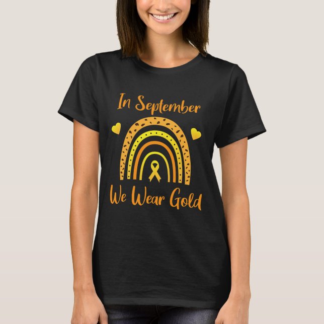 Camiseta Em setembro usamos o ouro Conscientização do cânce (Frente)