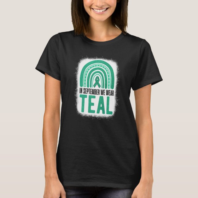 Camiseta Em Setembro Usamos Verde Turquesa Arco-íris Consci (Frente)