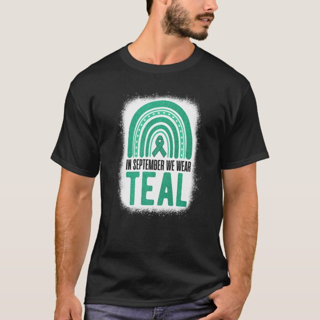 Camiseta Em Setembro Usamos Verde Turquesa Arco-íris Consci (Frente)