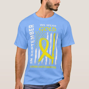 Camiseta Em setembro, Vestimos a Dourada bandeira Cancer de