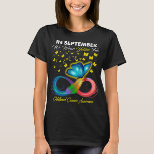 Camiseta Em setembro Vestimos Amarelo Para Cancer Infantil 