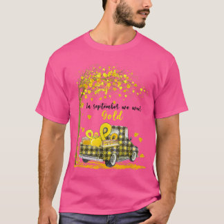 Camiseta Em setembro Vestimos Cancer de infância Dourada Ri