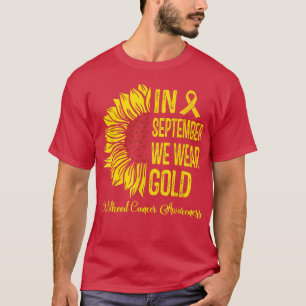 Camiseta Em setembro Vestimos Cancer de Infância Floral Dou