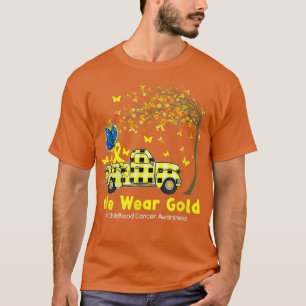 Camiseta Em setembro, Vestimos Canceres Dourados para a inf