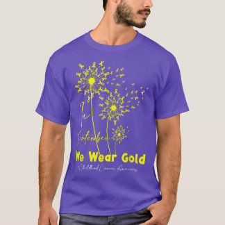 Camiseta Em setembro Vestimos Dourados Para O Cancer Da Inf
